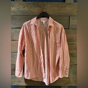 Old Navy Oversized Pink Striped Shirt